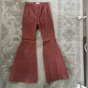 Free People Terracotta Corduroy Trousers